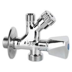 Grifo doble mixto para lavadora 1/2"