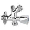 Grifo doble mixto para lavadora 1/2"