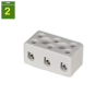 Regleta conexion 3 vias Ø 4 mm 6 mm²