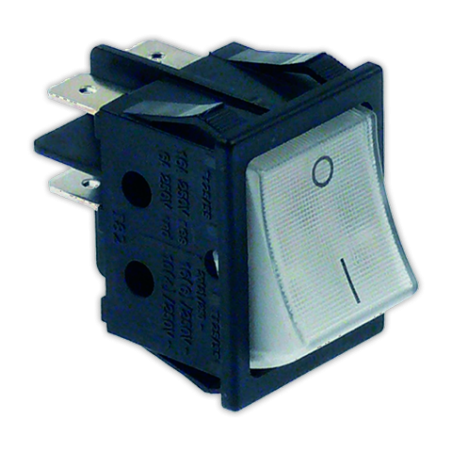 Pulsador 22x30 mm II blanco con piloto