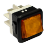 Pulsador 25x25 mm II ambar con piloto