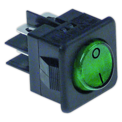 Interruptor 25x25 mm II verde con piloto