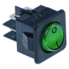 Interruptor 25x25 mm II verde con piloto