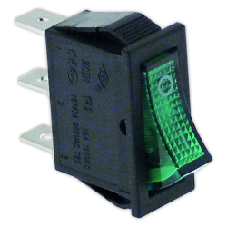 Interruptor 11x30 mm I verde con piloto