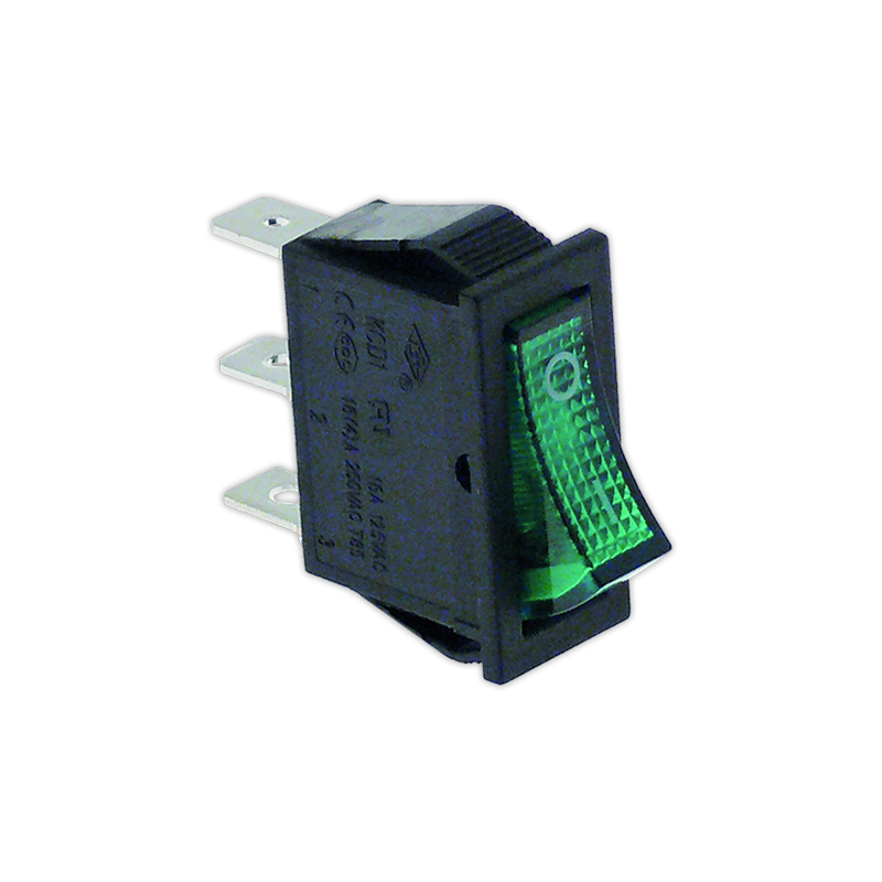 Interruptor 11x30 mm I verde con piloto