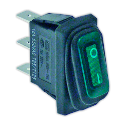 Interruptor 11x30 mm I verde con piloto
