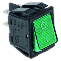 Interruptor 22x30 mm II verde con piloto