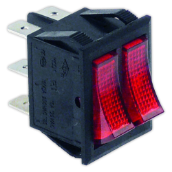 Interruptor doble 22x30 mm I rojo