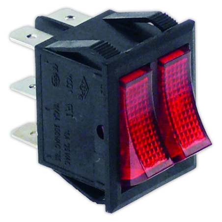 Interruptor doble 22x30 mm I rojo
