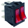 Interruptor doble 22x30 mm I rojo