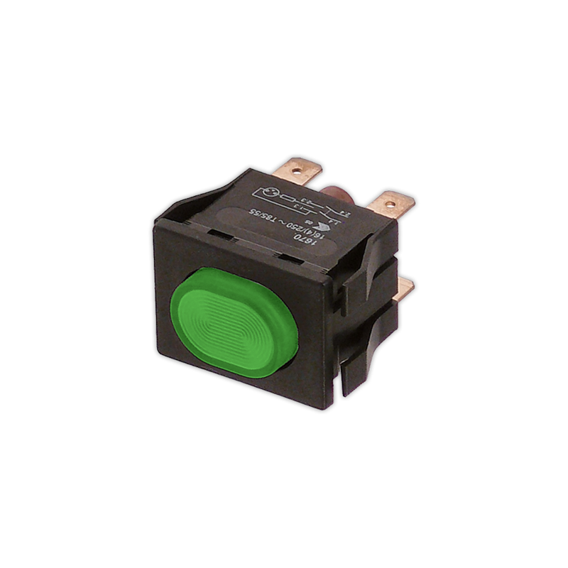 Interruptor 22x30 mm II verde JEMI