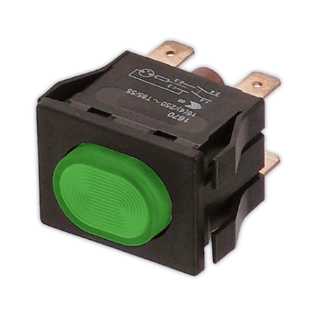 Interruptor 22x30 mm II verde JEMI