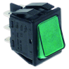 Conmutador 22x30 mm II verde con piloto