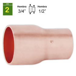 Manguito reducido H-H 3/4" x 1/2"