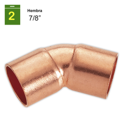 Curva 45° H-H 7/8"