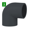 Codo desagüe PVC 90° Ø 20 mm gris