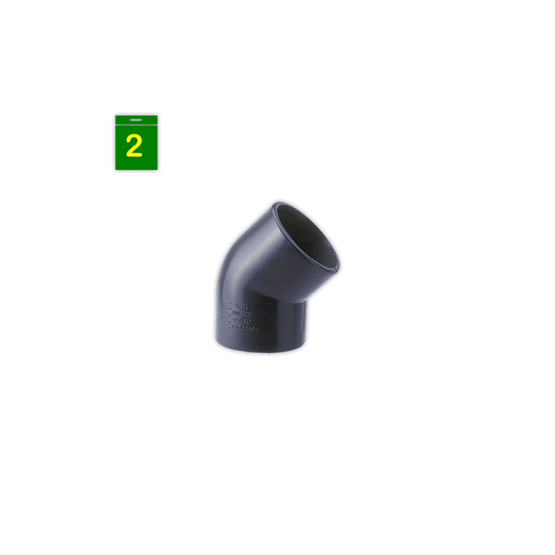 Codo desagüe PVC 45° Ø 20 mm gris