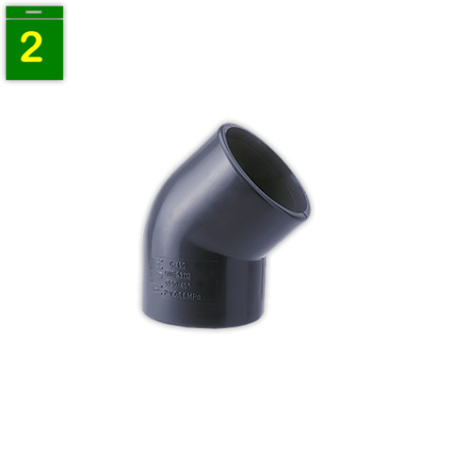 Codo desagüe PVC 45° Ø 20 mm gris