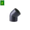 Codo desagüe PVC 45° Ø 20 mm gris