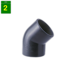 Codo desagüe PVC 45° Ø 25 mm gris