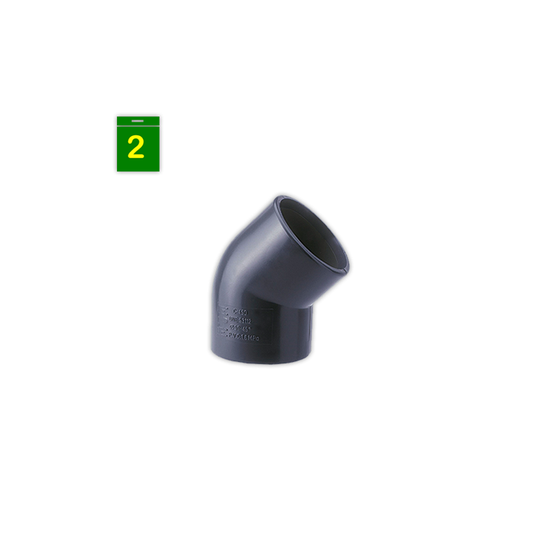 Codo desagüe PVC 45° Ø 25 mm gris