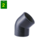 Codo desagüe PVC 45° Ø 25 mm gris