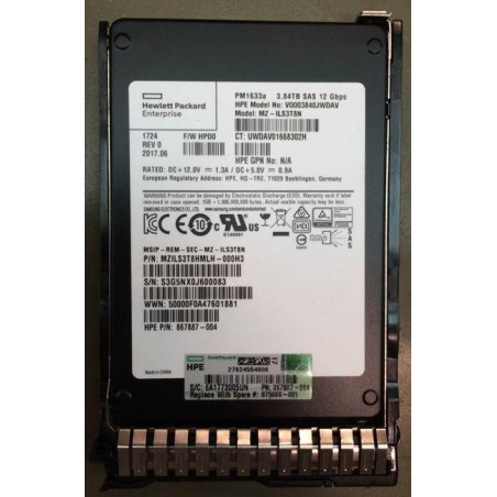 SSD 3.84TB SFF SAS RI DS SC