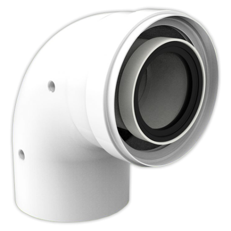 Codo coaxial FIG Ø 60/100 mm M/H 90°