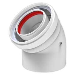 Codo coaxial FIG Ø 60/100 mm M/H 45°