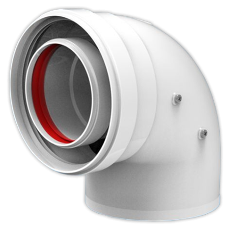Codo coaxial FIG Ø 60/100 mm M/H 90°