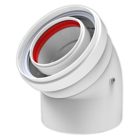 Codo coaxial FIG Ø 80/110 mm M/H 45