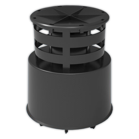 Terminal coaxial vertical FIG Ø 80/110