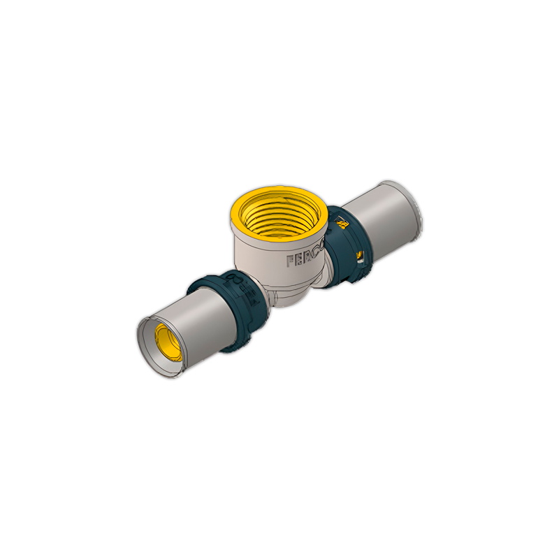 Te hembra 16 - 1/2¨ Prensado RF/U