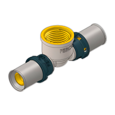 Te hembra 20 - 1/2¨ Prensado RF/U