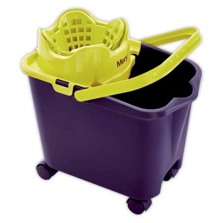 Cubo con escurridor automatico MERY Lila