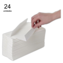 Papel de mano blanca pliegue C 2 capas