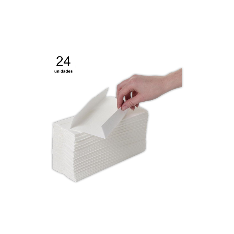 Papel de mano blanca pliegue C 2 capas