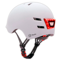 Youin Casco Con LED Frontal Y Trasero Blanco (TALLA L) | APLIUM