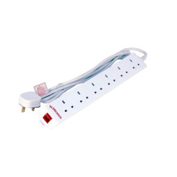 6 gang UK Surge Protected