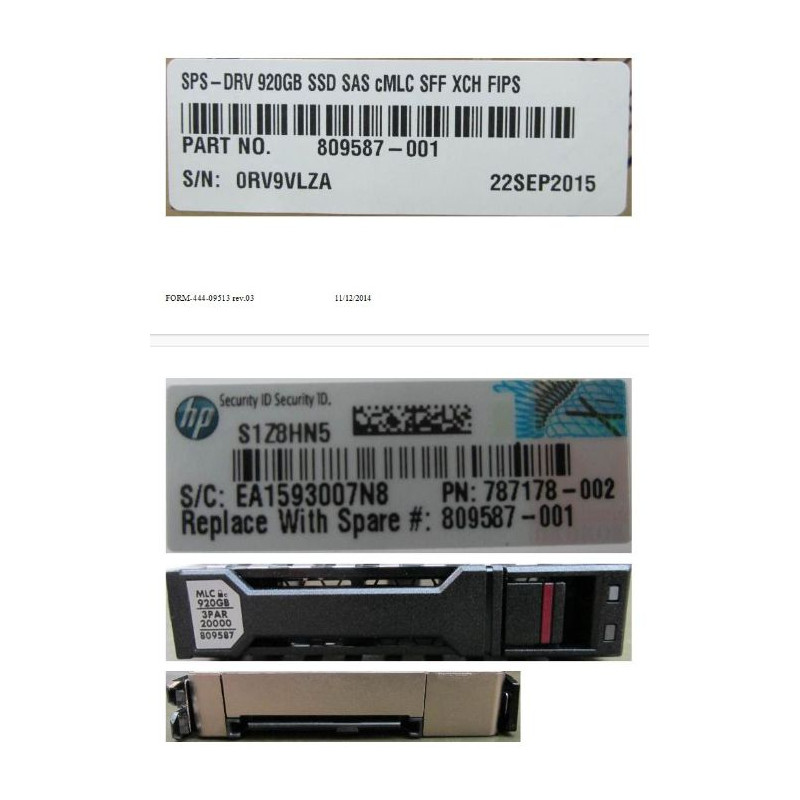 DRV 920GB SSD SAS CMLC SFF XCH