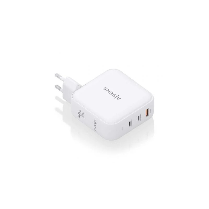 Cargador de Pared GaN Aisens ASCH-140W3P030-W/ 2xUSB Tipo-C/ 1xUSB/ 14