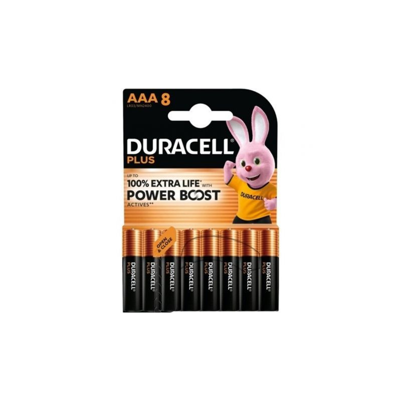 Pack de 8 Pilas AAA Duracell Plus Power Boost DPBLR3B8/ 1.5V/ Alcalina