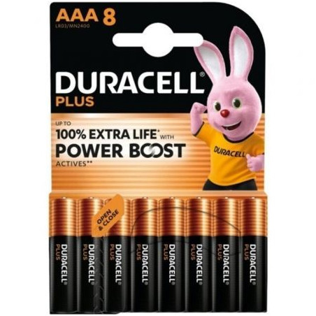 Pack de 8 Pilas AAA Duracell Plus Power Boost DPBLR3B8/ 1.5V/ Alcalina