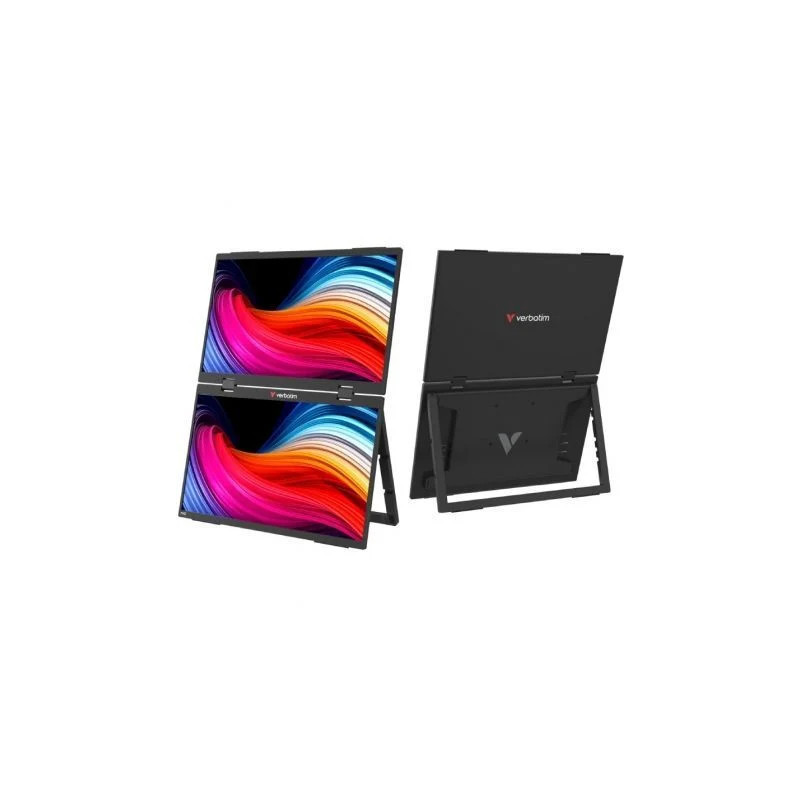 Monitor Portátil Táctil Verbatim Duo Essentials 15.6" + 15.6"/ Full HD