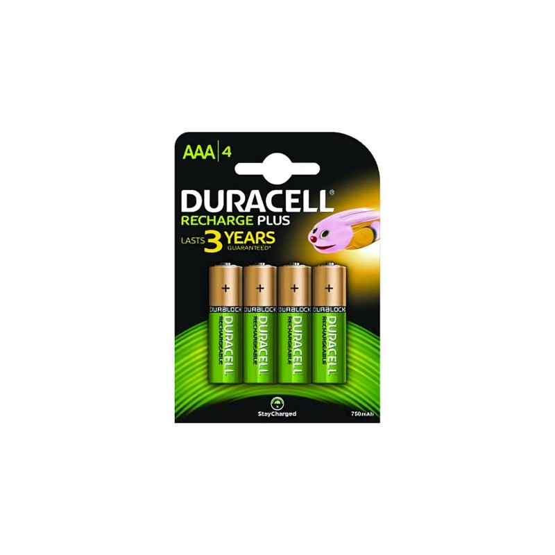 Pack de 4 Pilas AAA Duracell HR3-B/ 1.2V/ Recargables