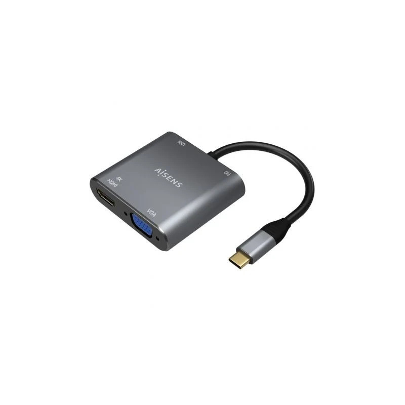 Conversor Aisens A109-0626/ HDMI Hembra - VGA Hembra - USB Tipo-C Mach