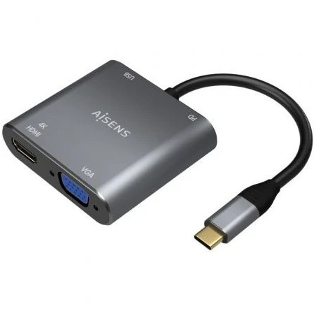Conversor Aisens A109-0626/ HDMI Hembra - VGA Hembra - USB Tipo-C Mach