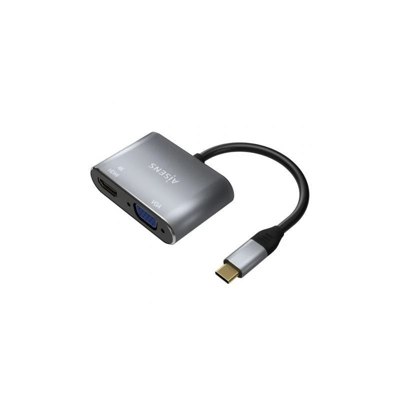 Conversor Aisens A109-0627/ HDMI Hembra - VGA Hembra - USB Tipo-C Mach