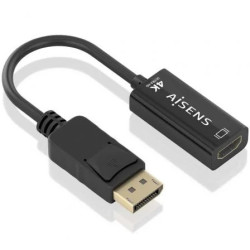 Conversor Aisens A125-0905/ DisplayPort Macho - HDMI Hembra/ 15cm/ Neg
