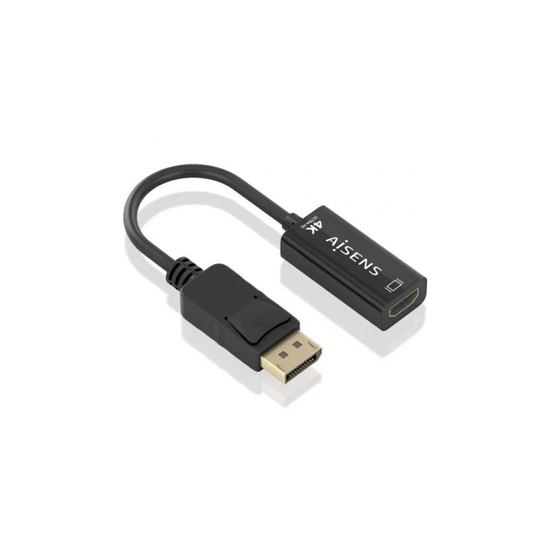Conversor Aisens A125-0905/ DisplayPort Macho - HDMI Hembra/ 15cm/ Neg